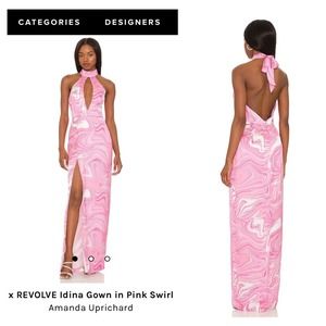 Revolve Amanda Uprichard- Idina maxi gown pink